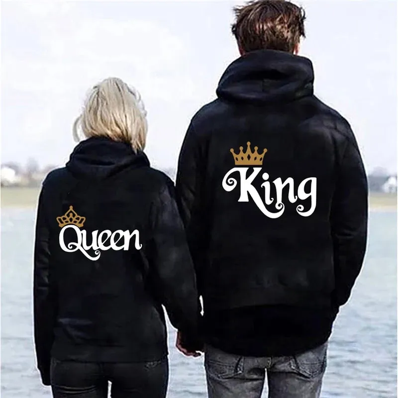 Boyfriend Girlfriend Casual QUEEN KING Pullover Hoodies