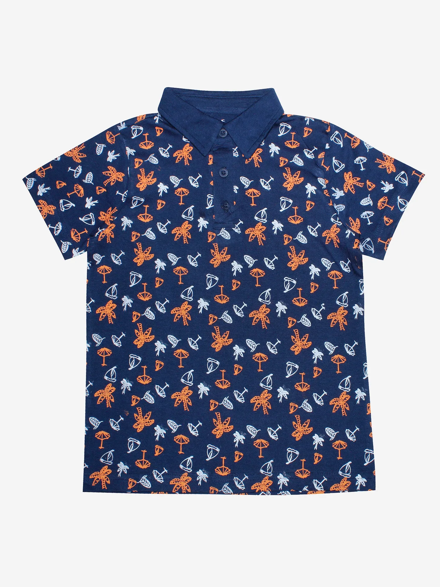 Boys AOP Cut & Sew Polo Tee