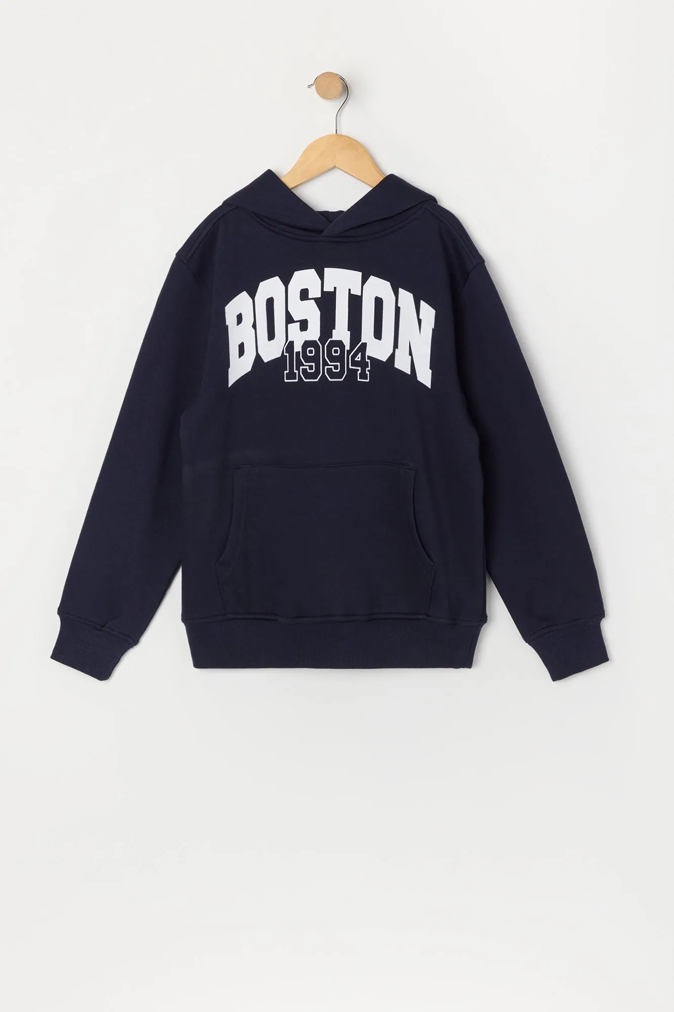 Boys Boston Embroidered Fleece Hoodie