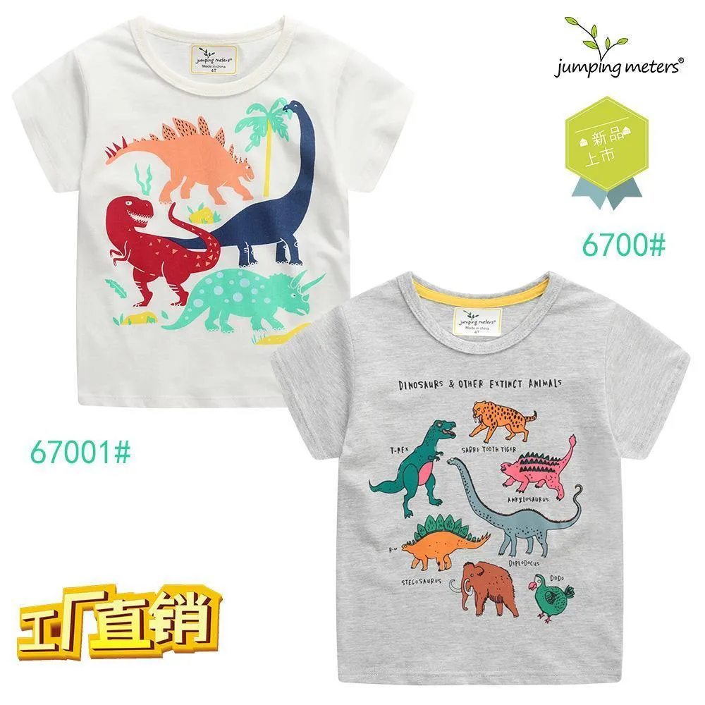 BOY'S SHORT SLEEVES DINOSAUR TYPES GRAPHIC T-SHIRT