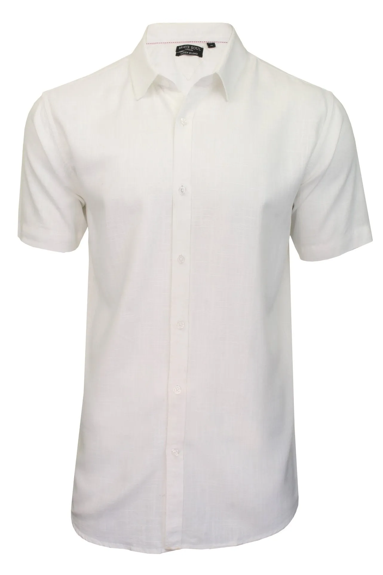 Brave Soul Mens Linen Shirt 'ESK' - Short Sleeved