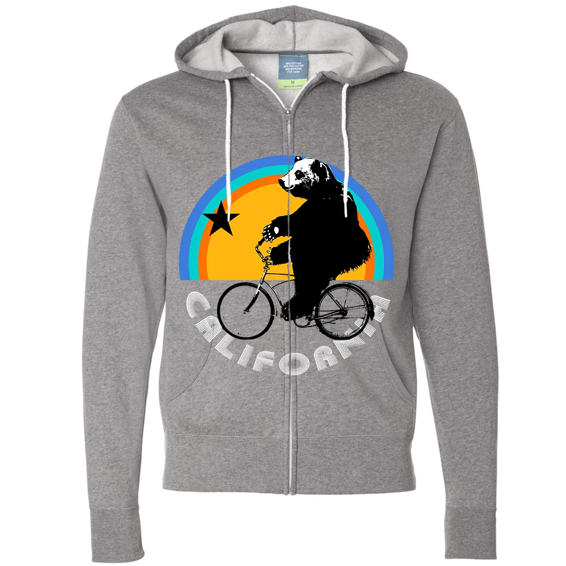 California Bear On Bike Zip-Up Hoodie