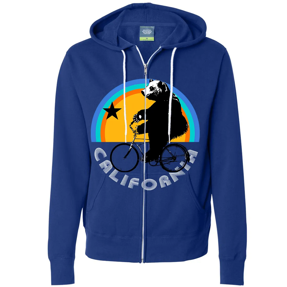 California Bear On Bike Zip-Up Hoodie