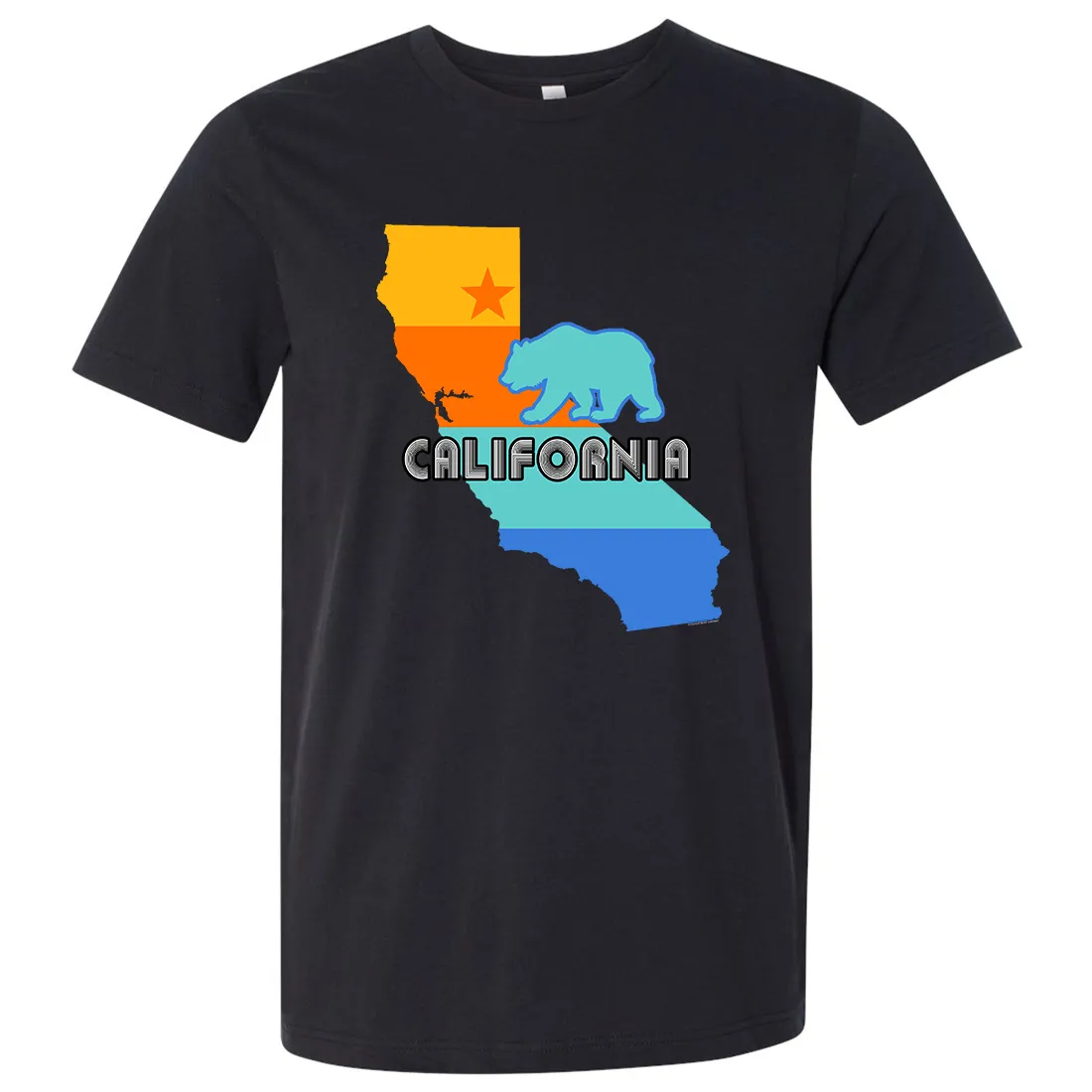 California Bear State Stripes Asst Colors Mens Lightweight Fitted T-Shirt/tee