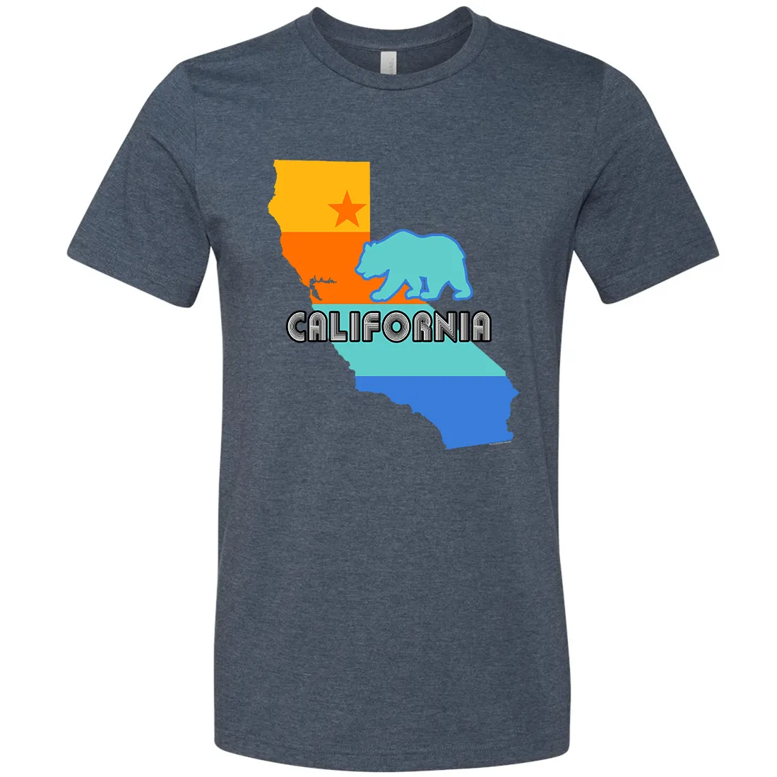 California Bear State Stripes Asst Colors Mens Lightweight Fitted T-Shirt/tee