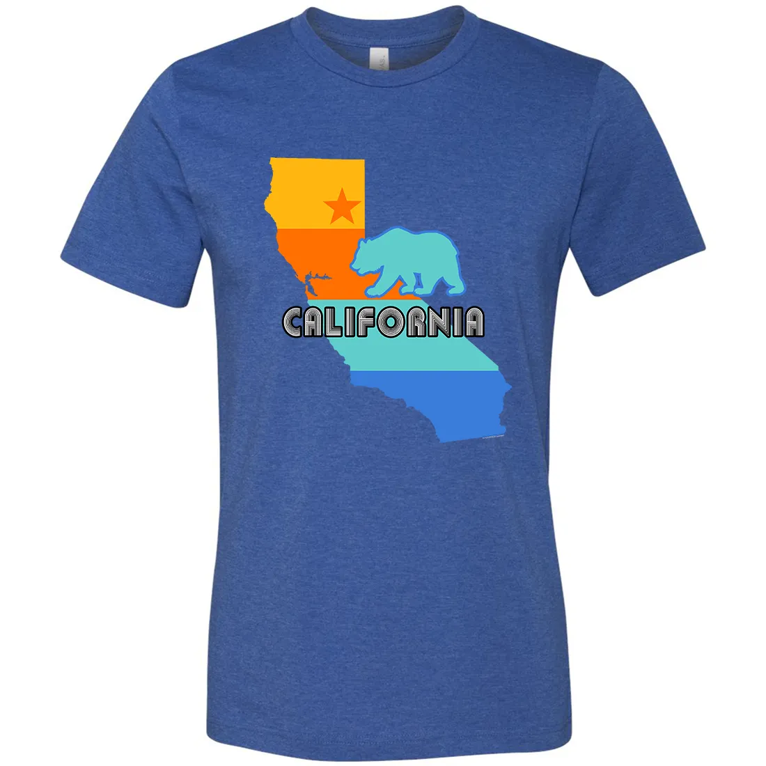 California Bear State Stripes Asst Colors Mens Lightweight Fitted T-Shirt/tee