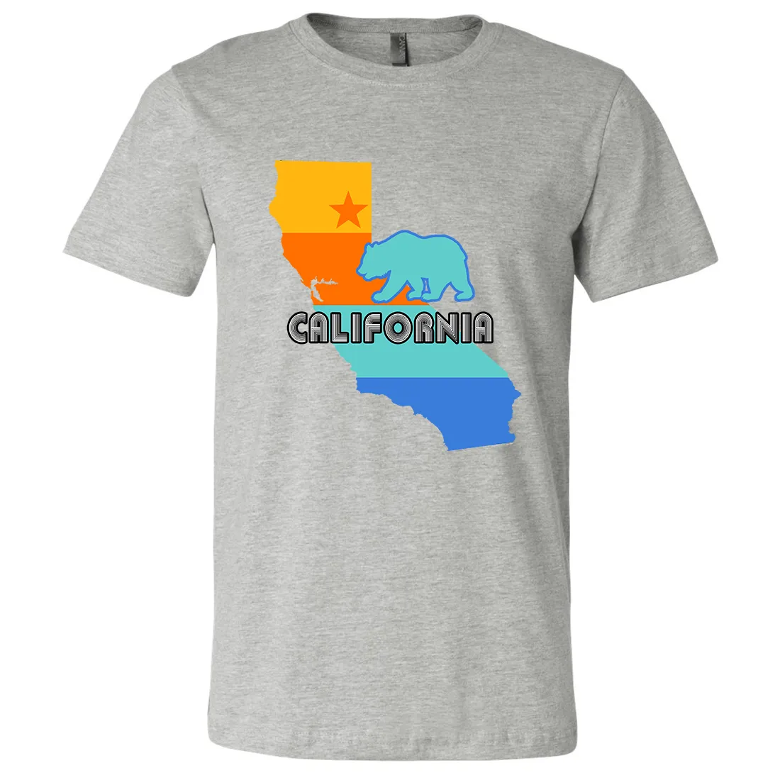 California Bear State Stripes Asst Colors Mens Lightweight Fitted T-Shirt/tee