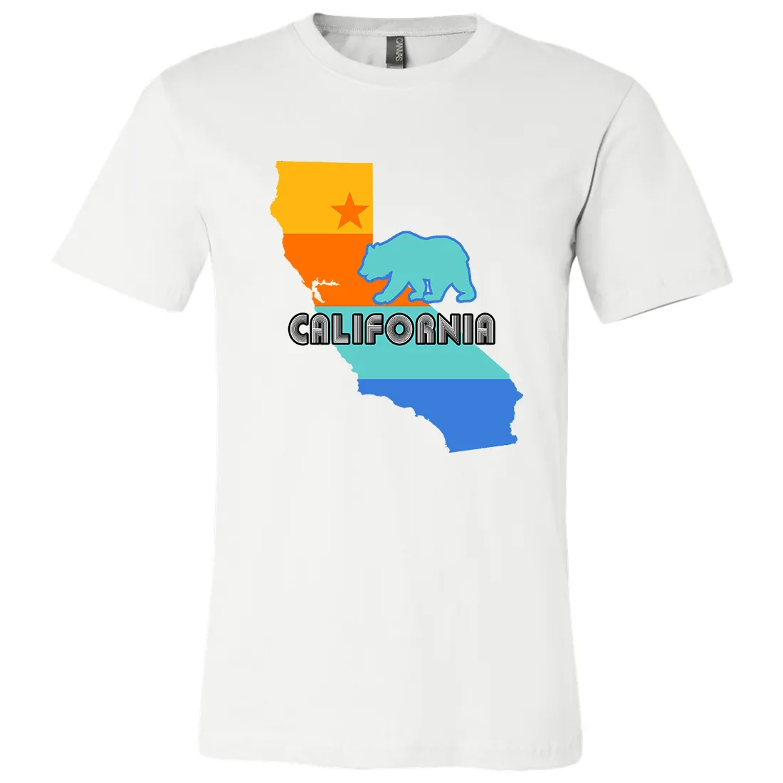 California Bear State Stripes Asst Colors Mens Lightweight Fitted T-Shirt/tee