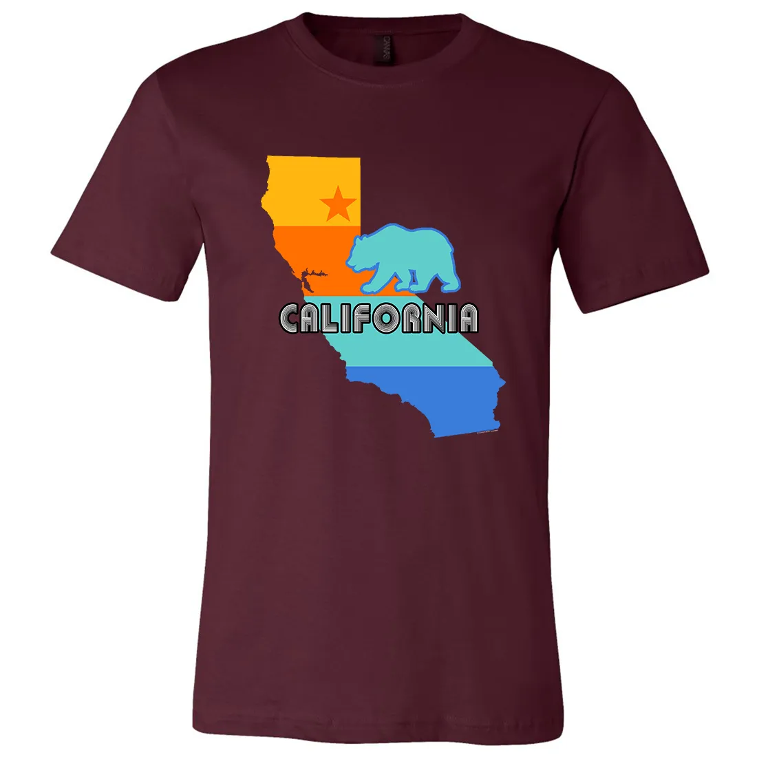 California Bear State Stripes Asst Colors Mens Lightweight Fitted T-Shirt/tee