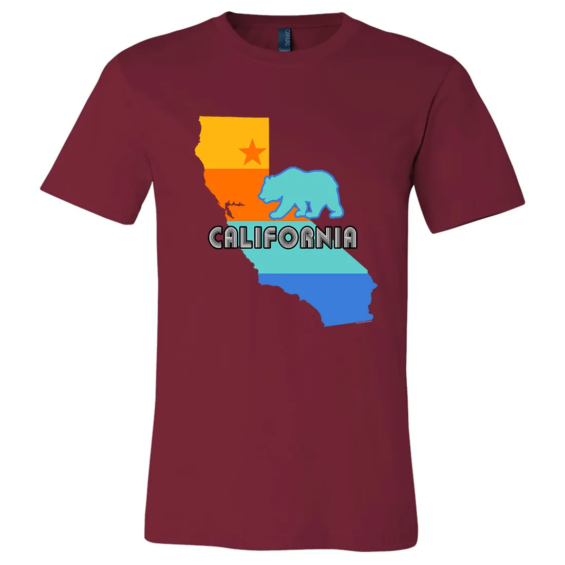 California Bear State Stripes Asst Colors Mens Lightweight Fitted T-Shirt/tee