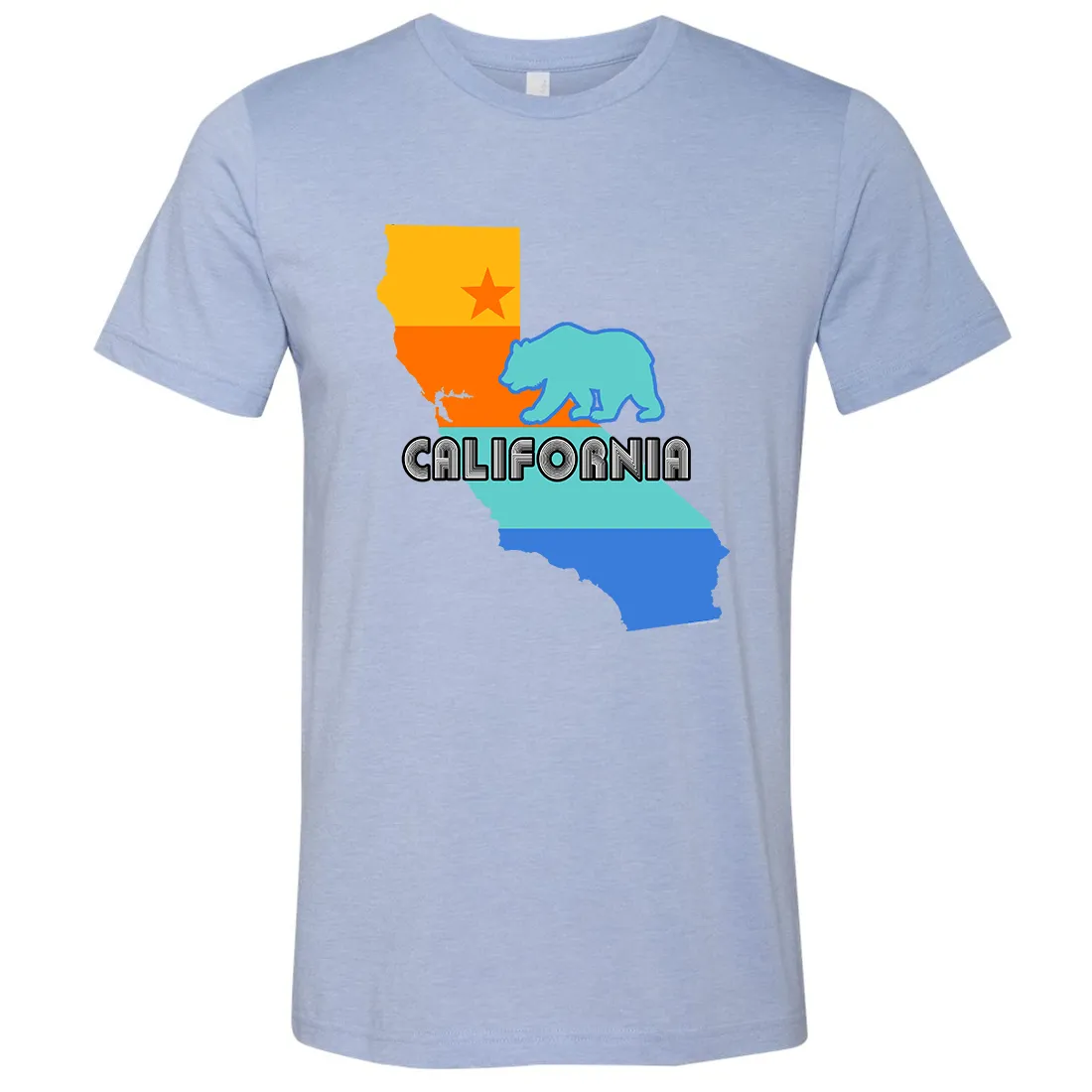 California Bear State Stripes Asst Colors Mens Lightweight Fitted T-Shirt/tee