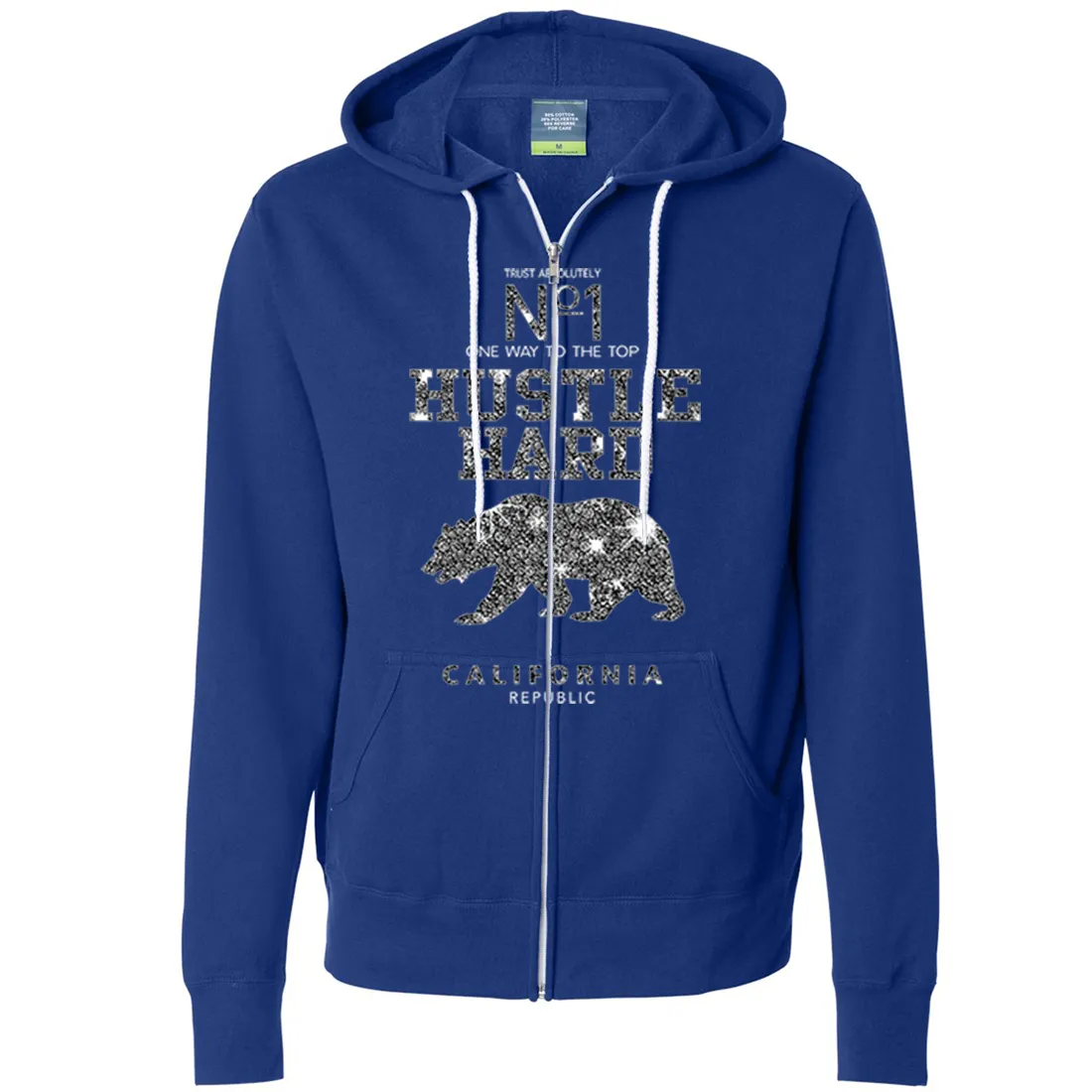 California Hustle Hard Sparkle Zip-Up Hoodie