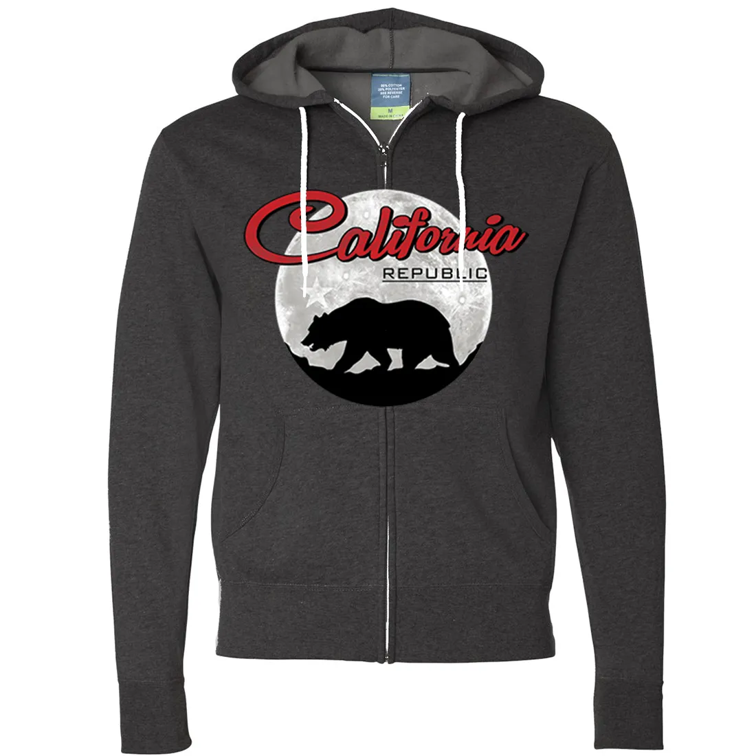 California Republic Full Moon Bear Zip-Up Hoodie