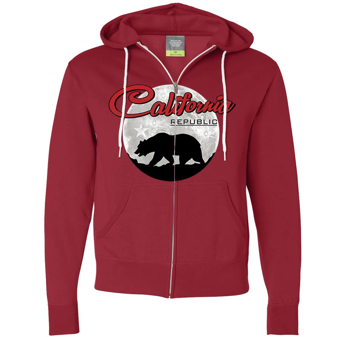 California Republic Full Moon Bear Zip-Up Hoodie