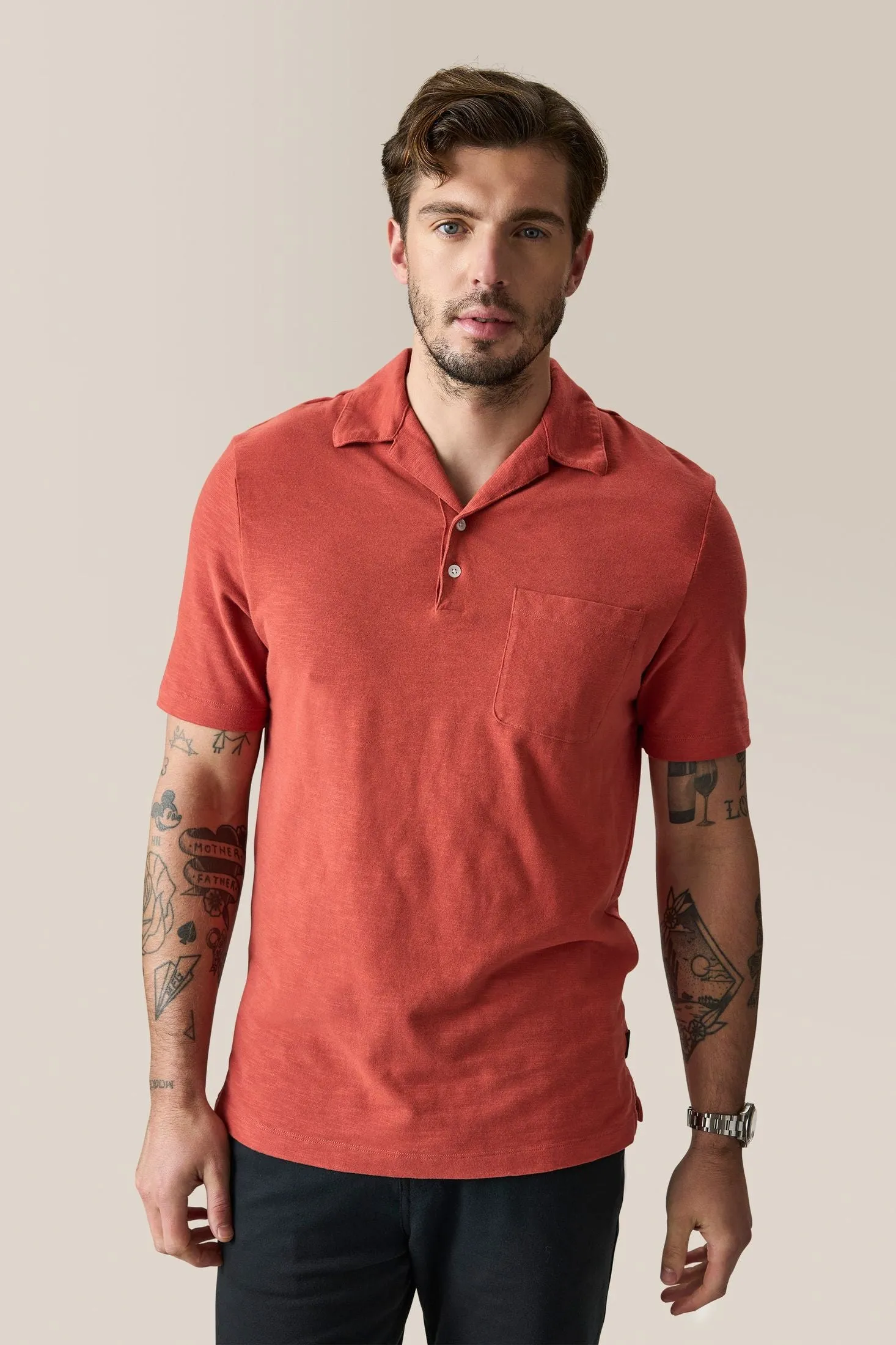 Camp Collar Knit Shirt | Cotton