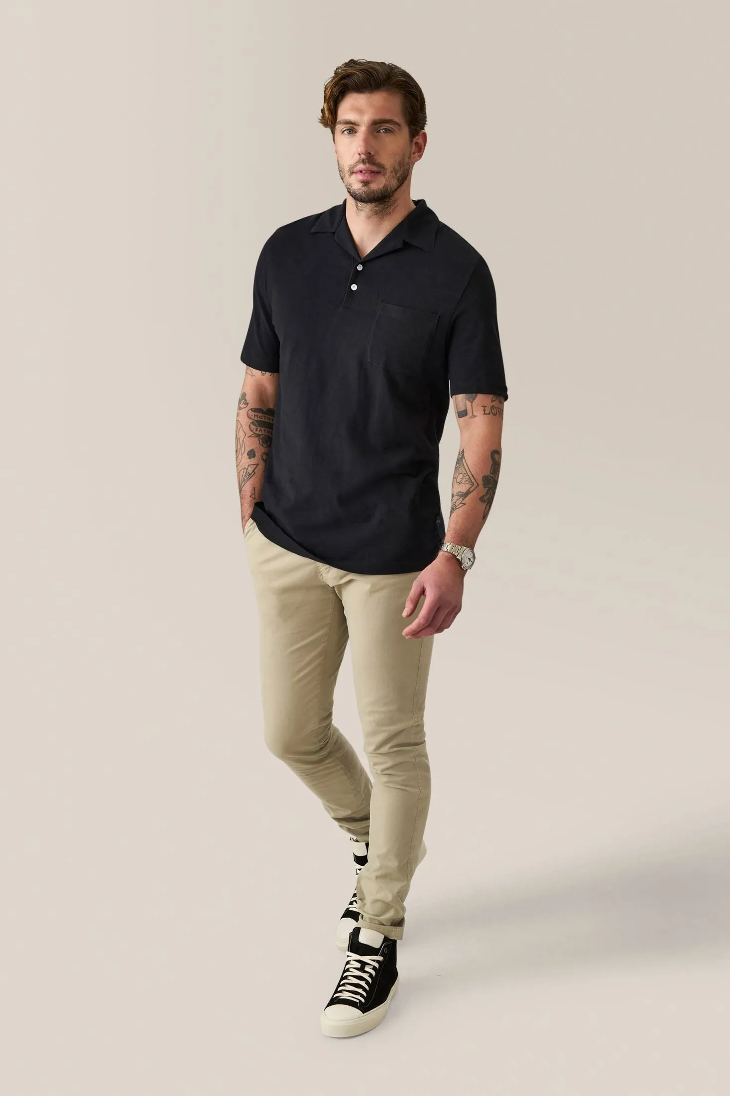 Camp Collar Knit Shirt | Cotton