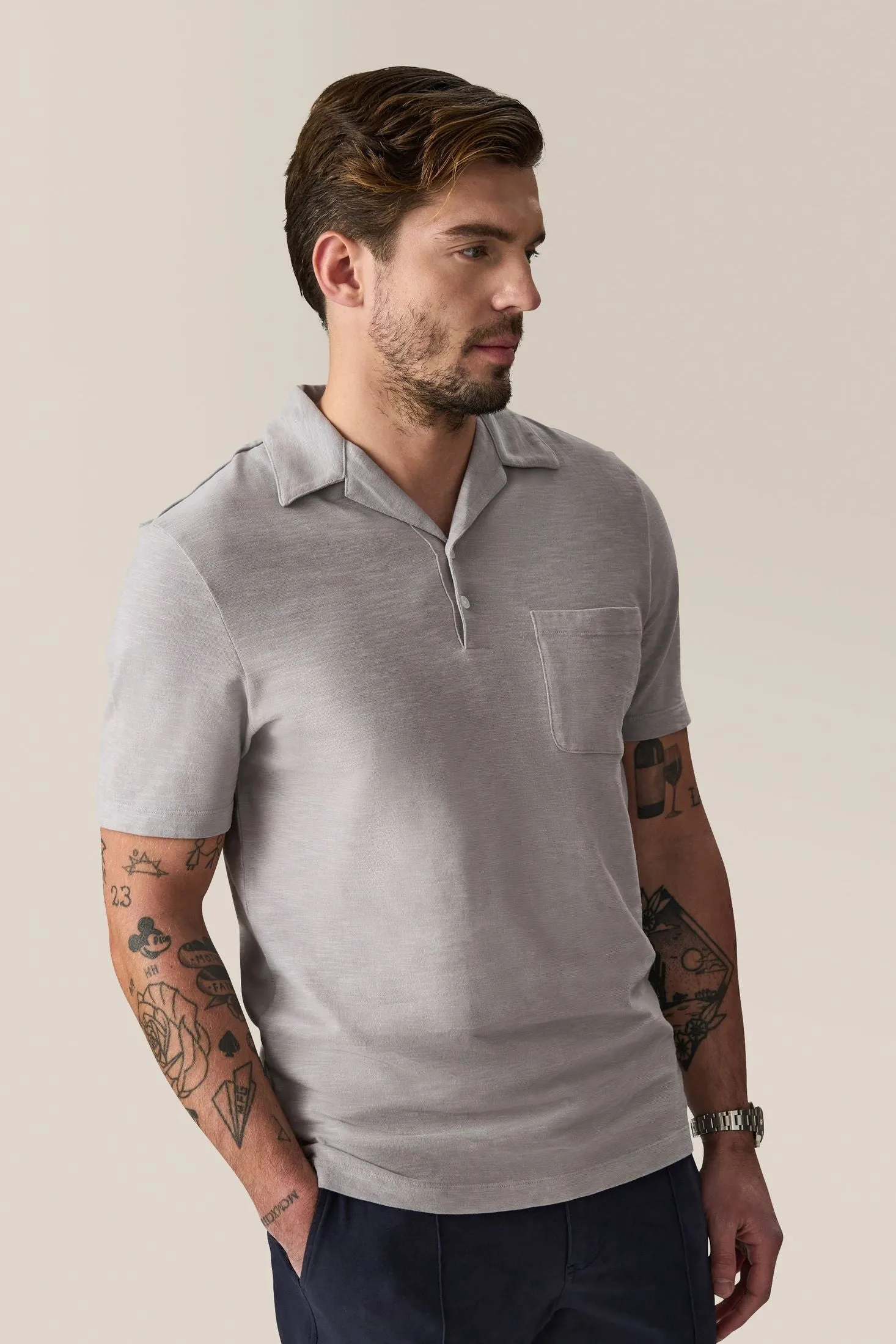 Camp Collar Knit Shirt | Cotton