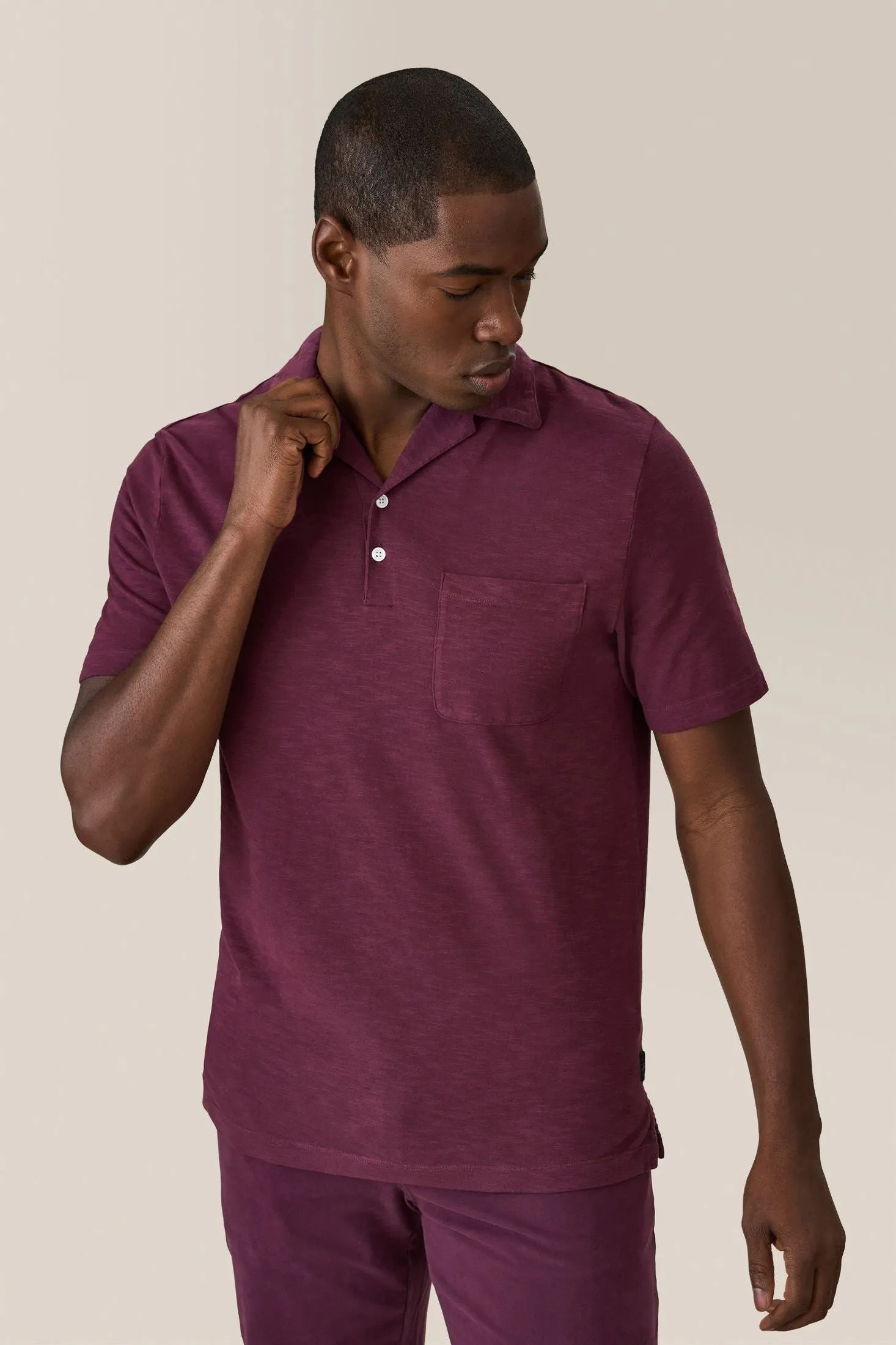 Camp Collar Knit Shirt | Cotton