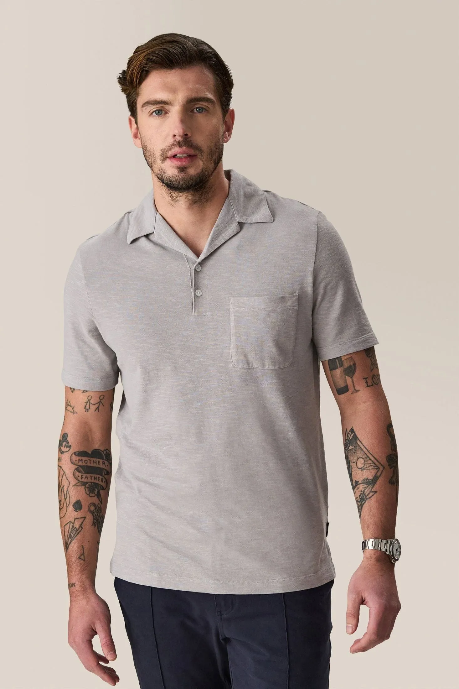 Camp Collar Knit Shirt | Cotton