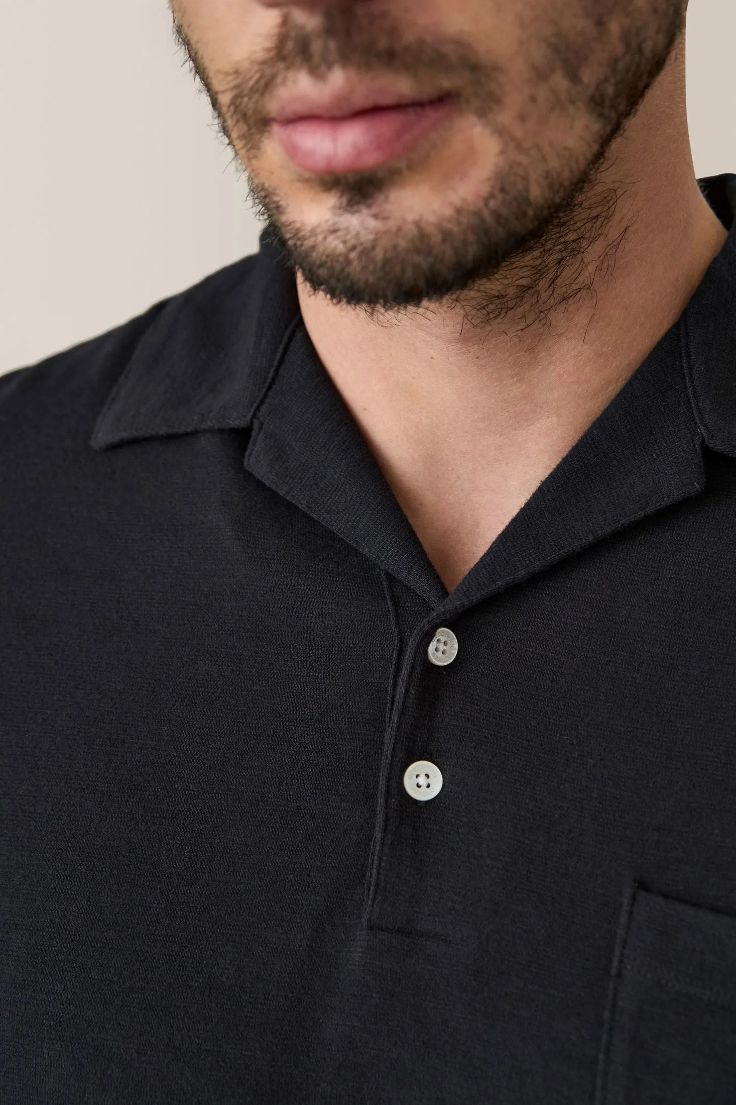 Camp Collar Knit Shirt | Cotton