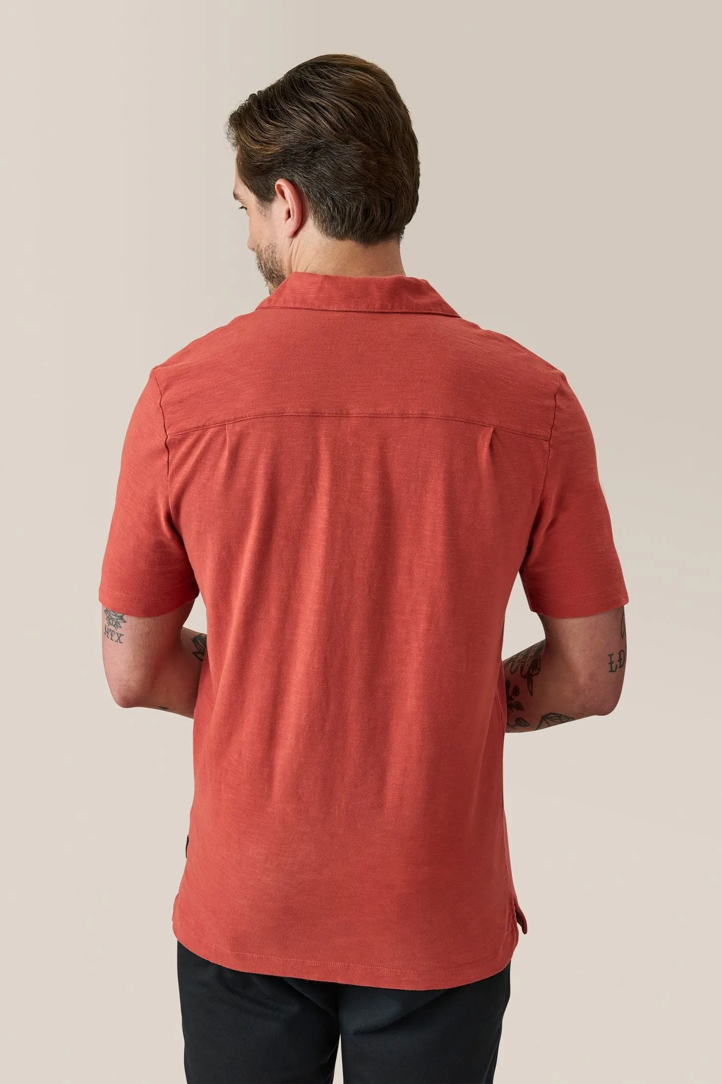 Camp Collar Knit Shirt | Cotton