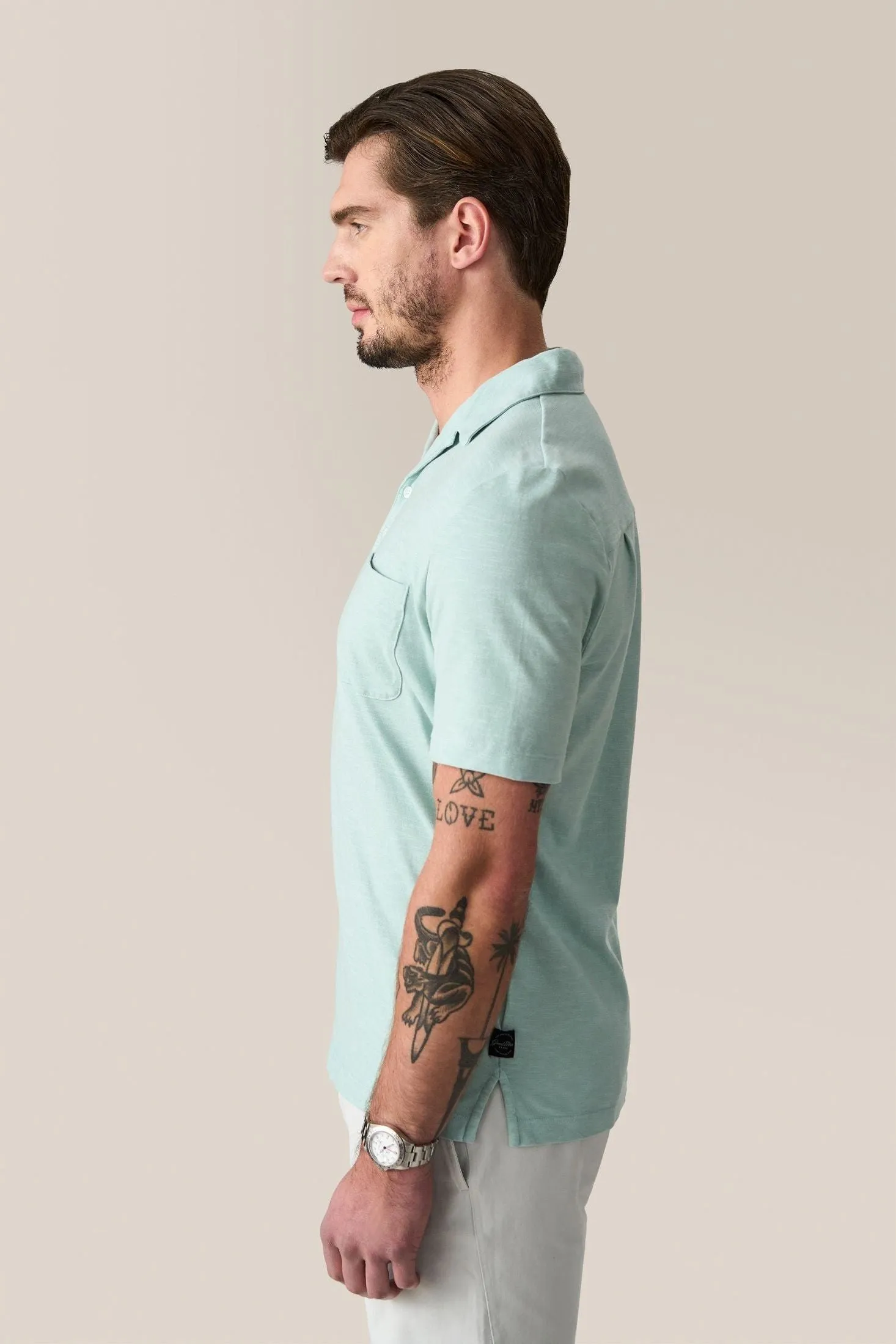 Camp Collar Knit Shirt | Cotton