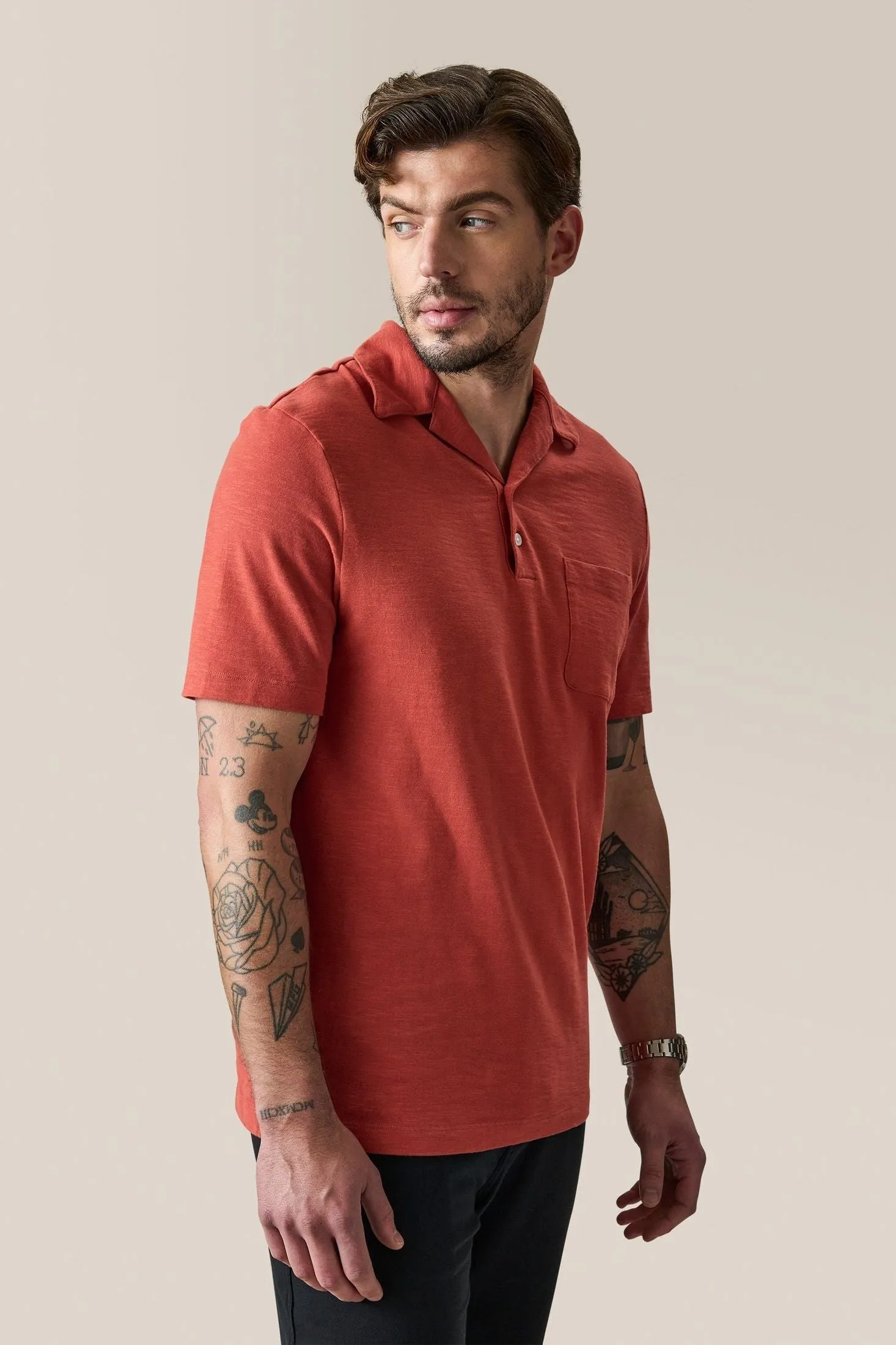 Camp Collar Knit Shirt | Cotton