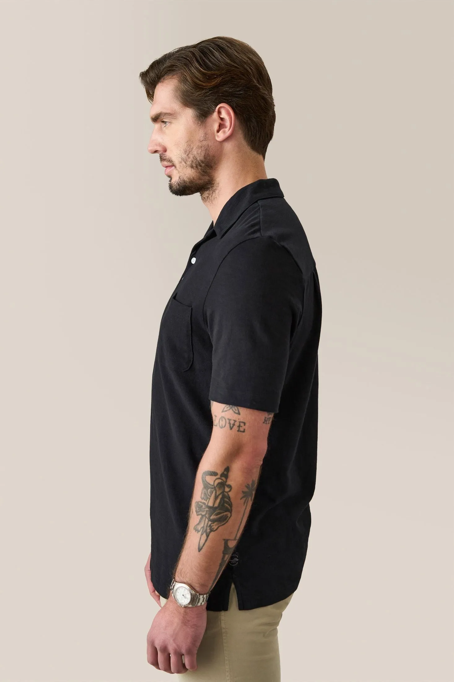 Camp Collar Knit Shirt | Cotton