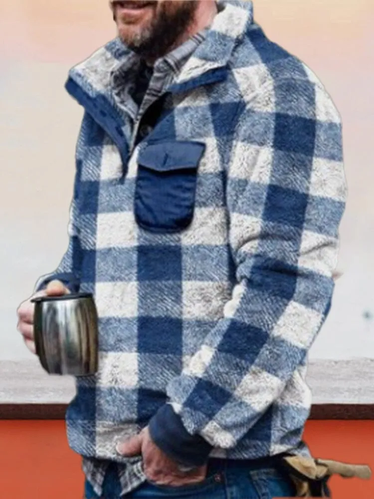 Cardigan Plaid Flannelette Sweater Jacket