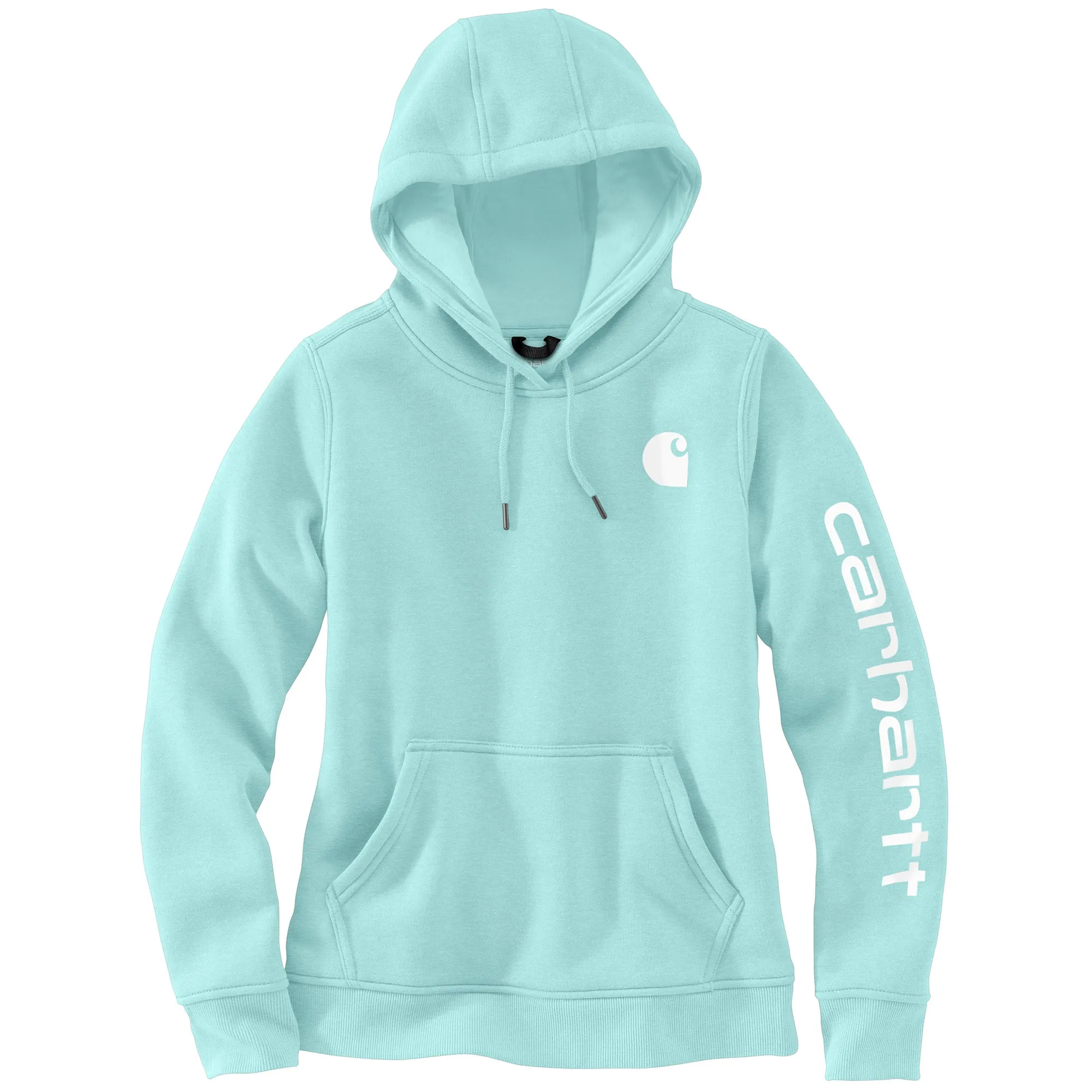 Carhartt Women's Clarksburg Graphic Sleeve Hoodie_Pastel Turquoise