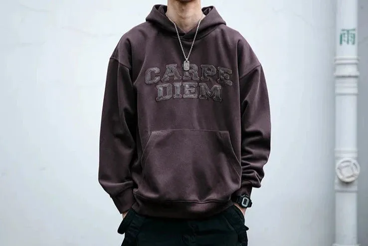 'Carpe Diem' Applique Hoodie