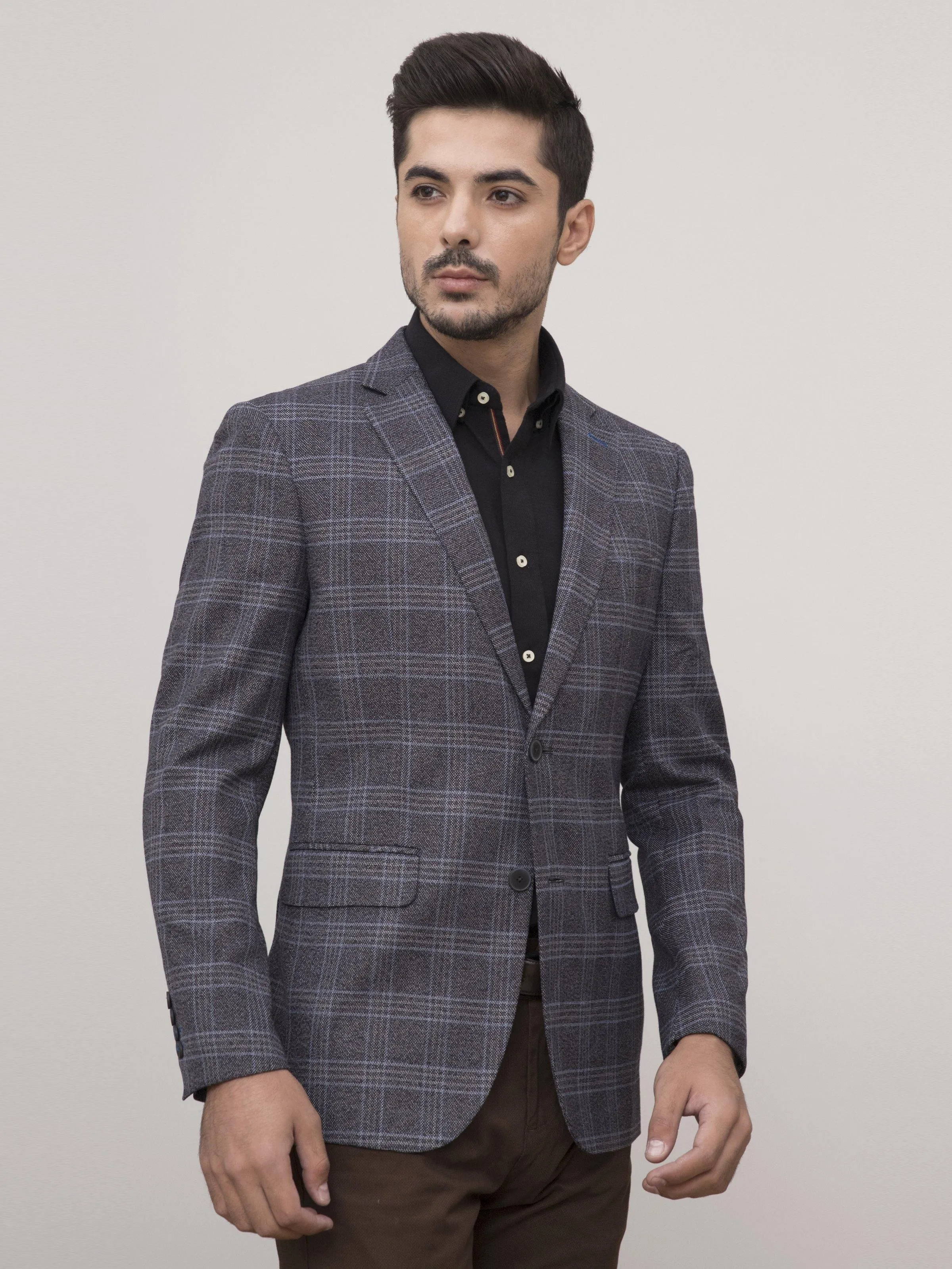 CASUAL COAT SLIM FIT GREY BLACK