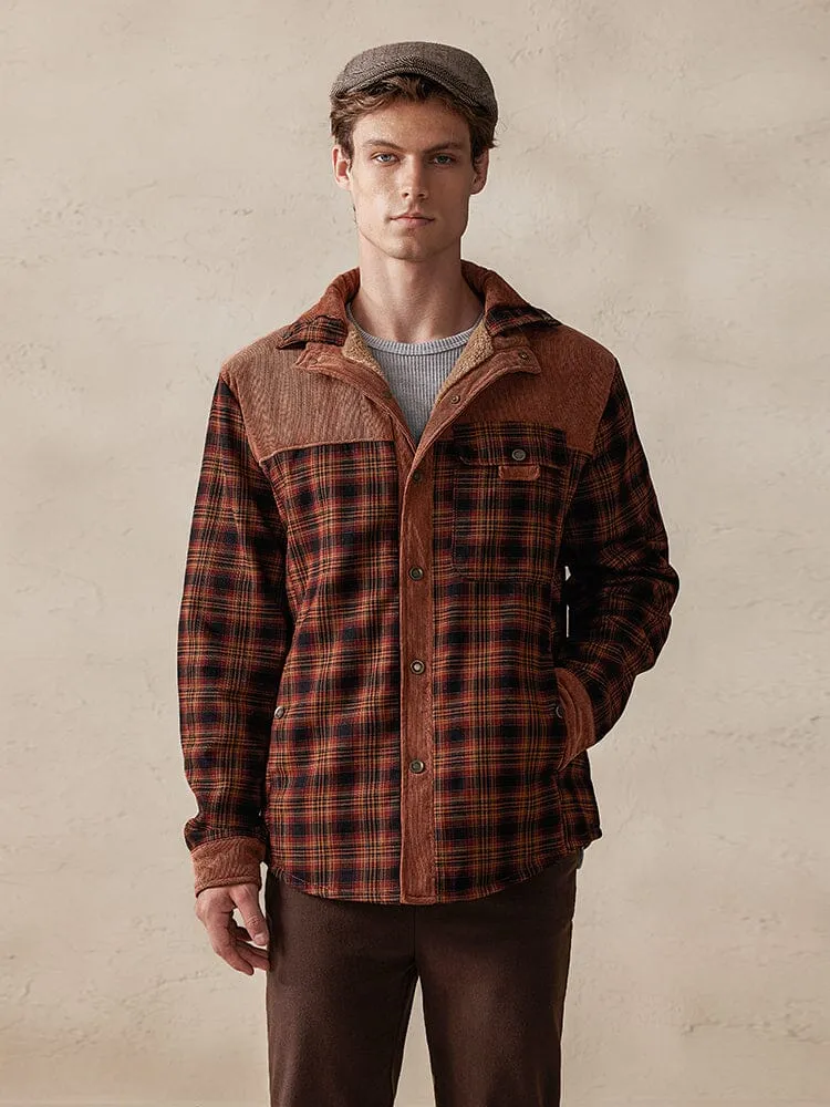 Casual Fleece Lined Plaid Jacket