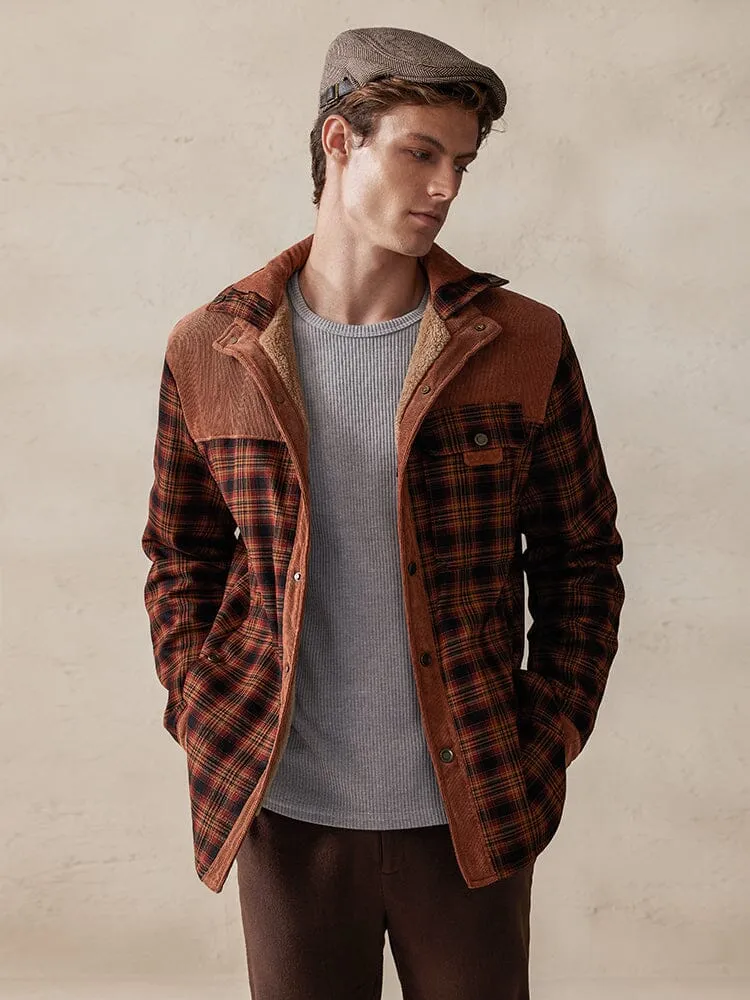 Casual Fleece Lined Plaid Jacket