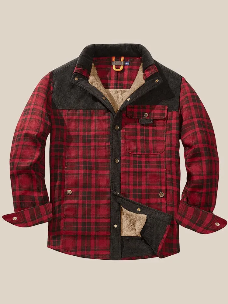 Casual Fleece Lined Plaid Jacket