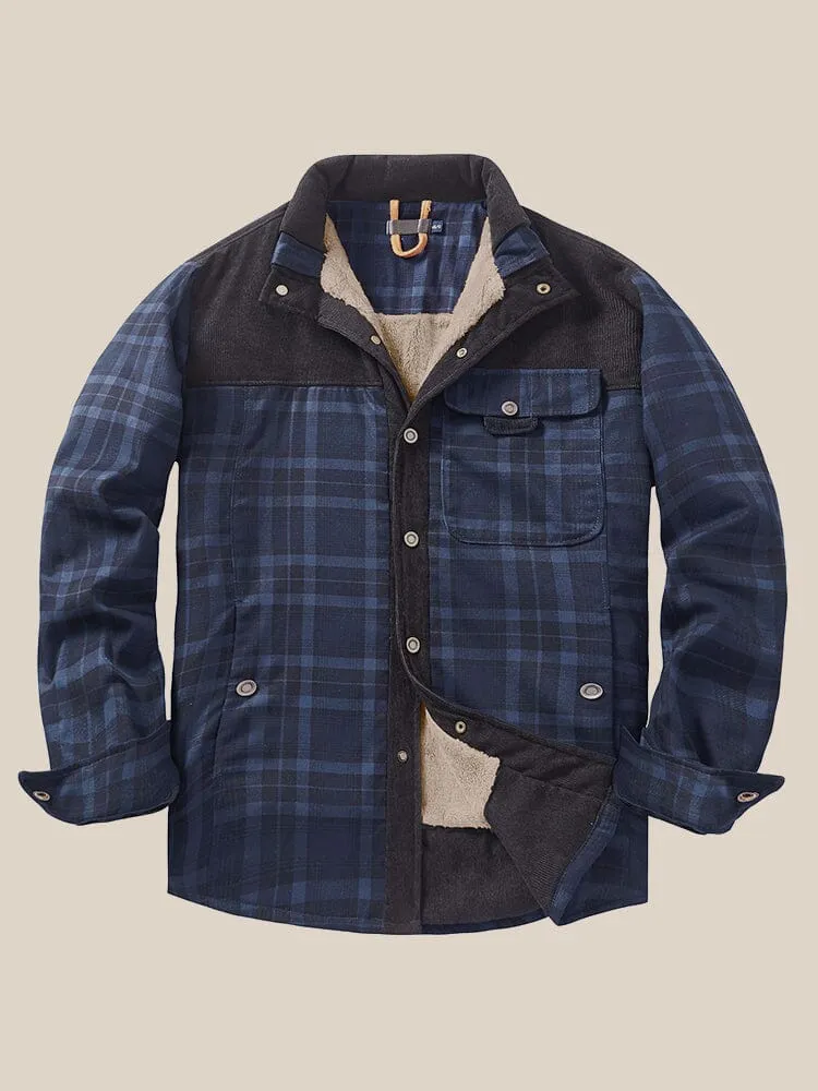 Casual Fleece Lined Plaid Jacket