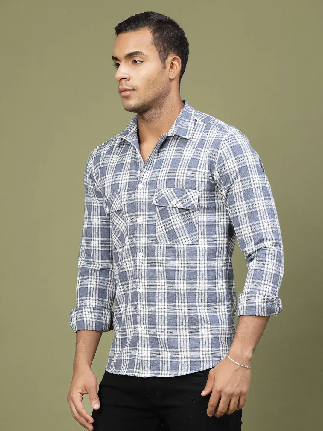 Checked Cotton Utility Shirt