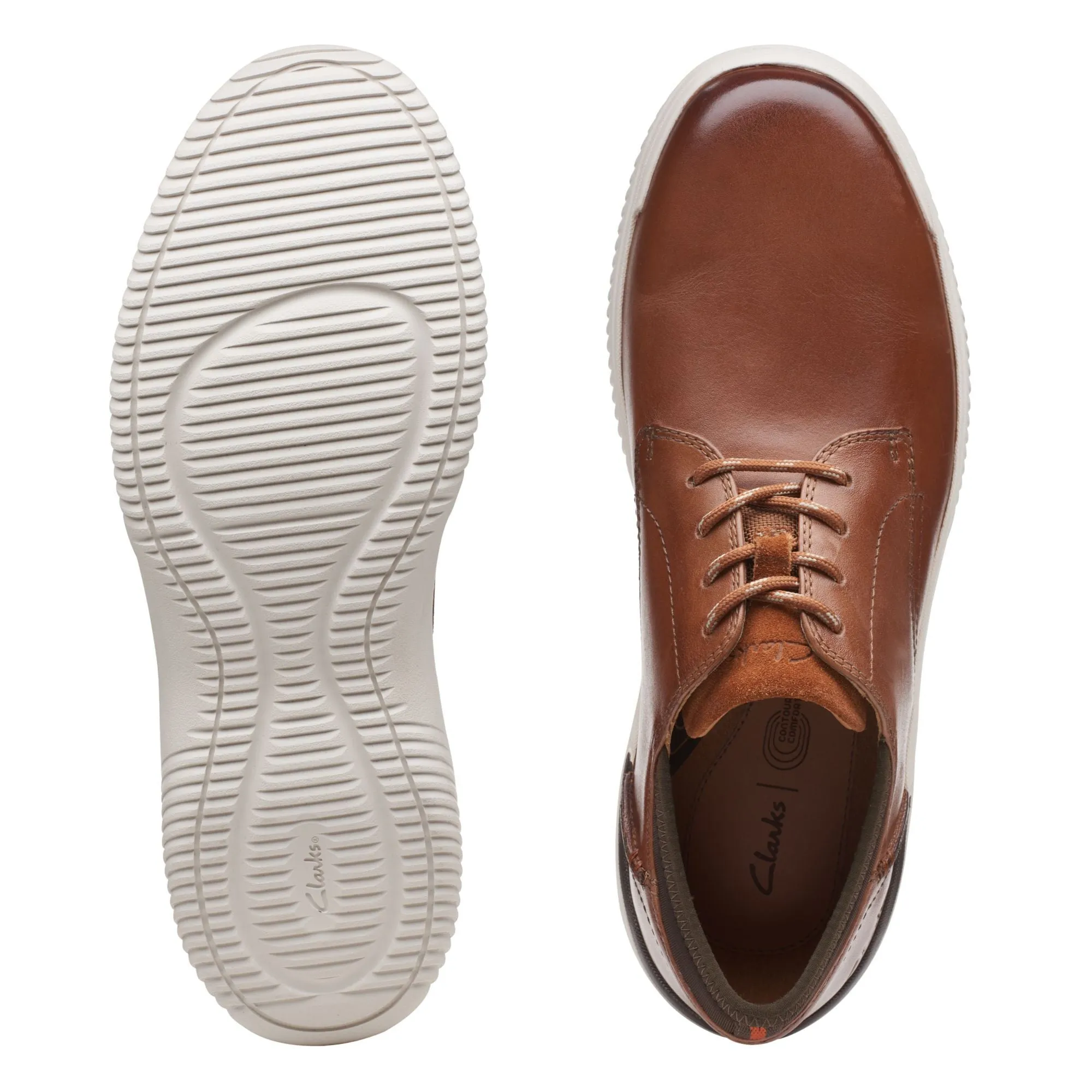 Clarks Donaway Plain Dark Tan Leather - Wide Width