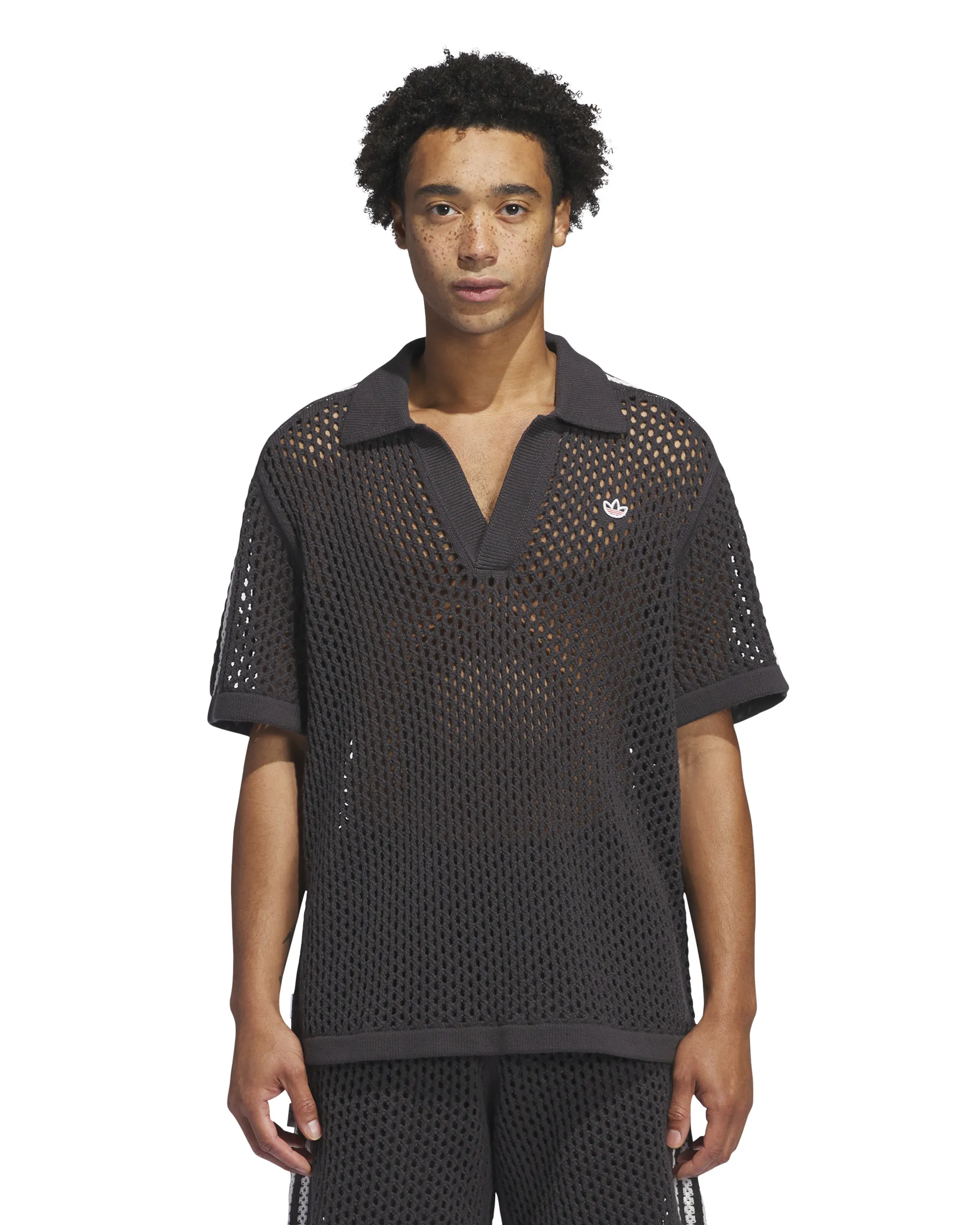 Clot Crochet Polo - Carbon