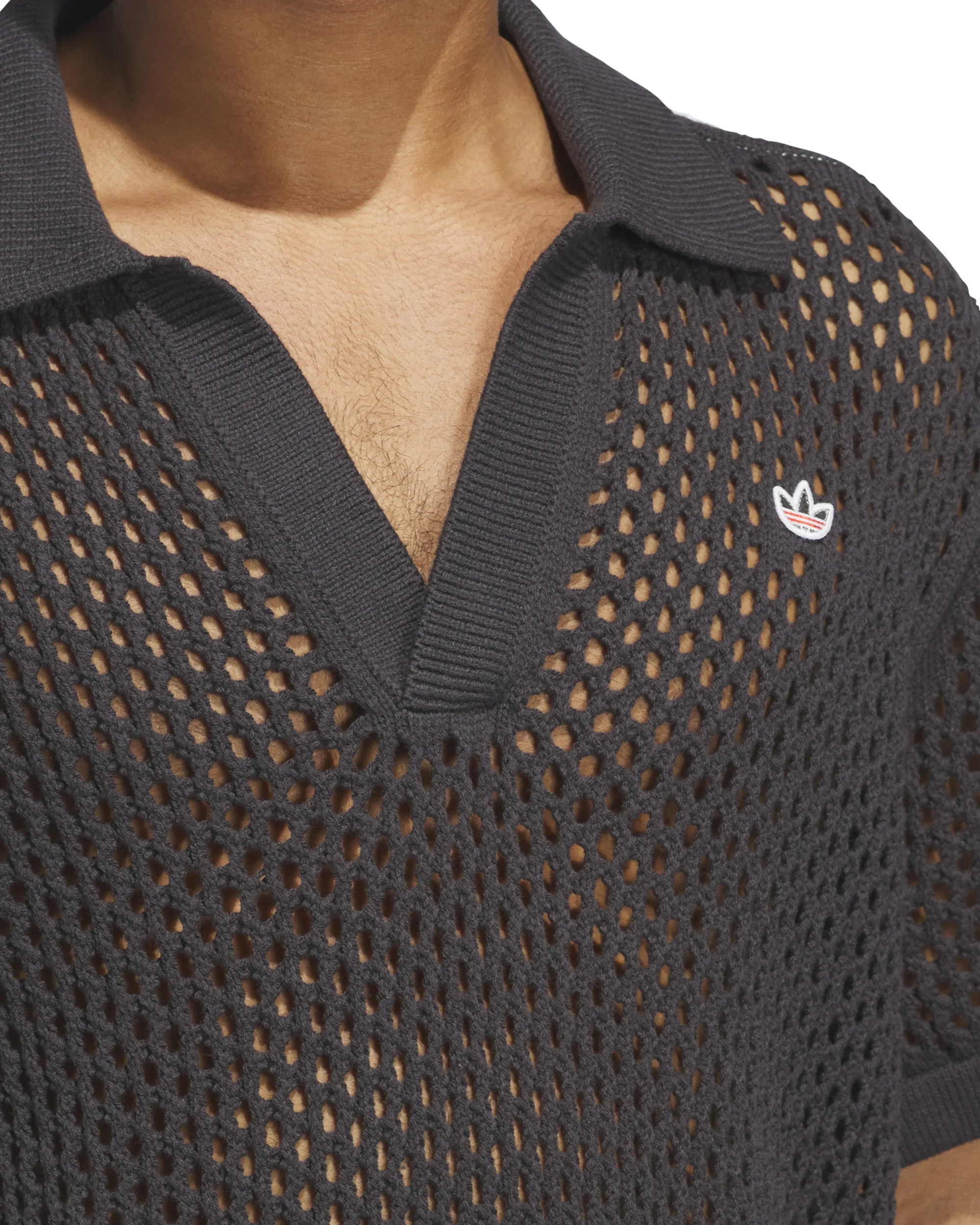 Clot Crochet Polo - Carbon