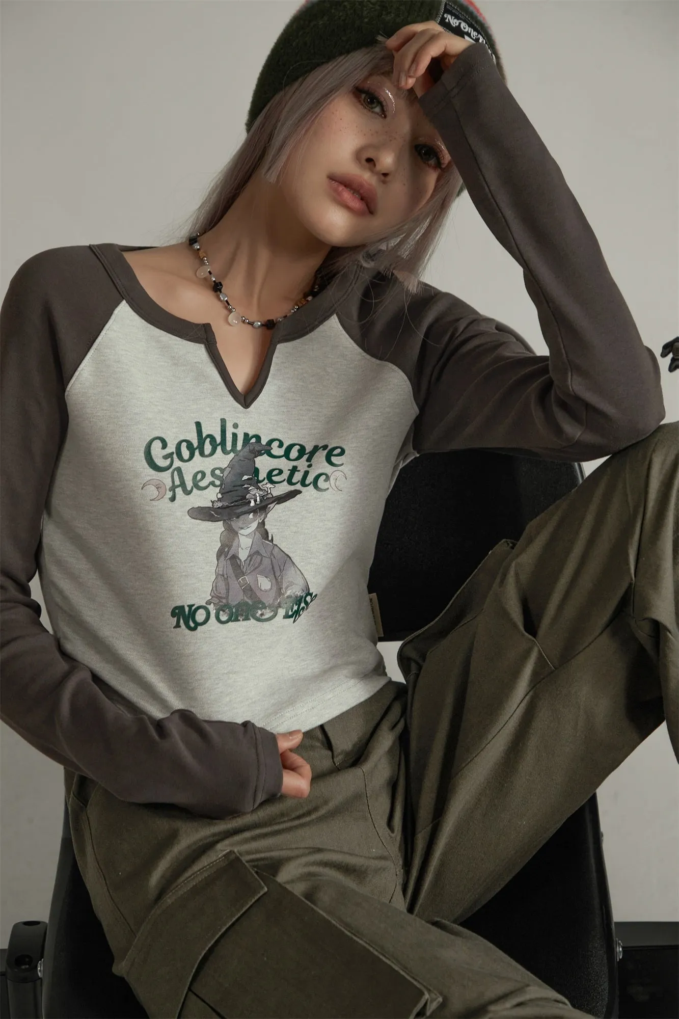 Color Combination Goblin Core Raglan T-Shirt