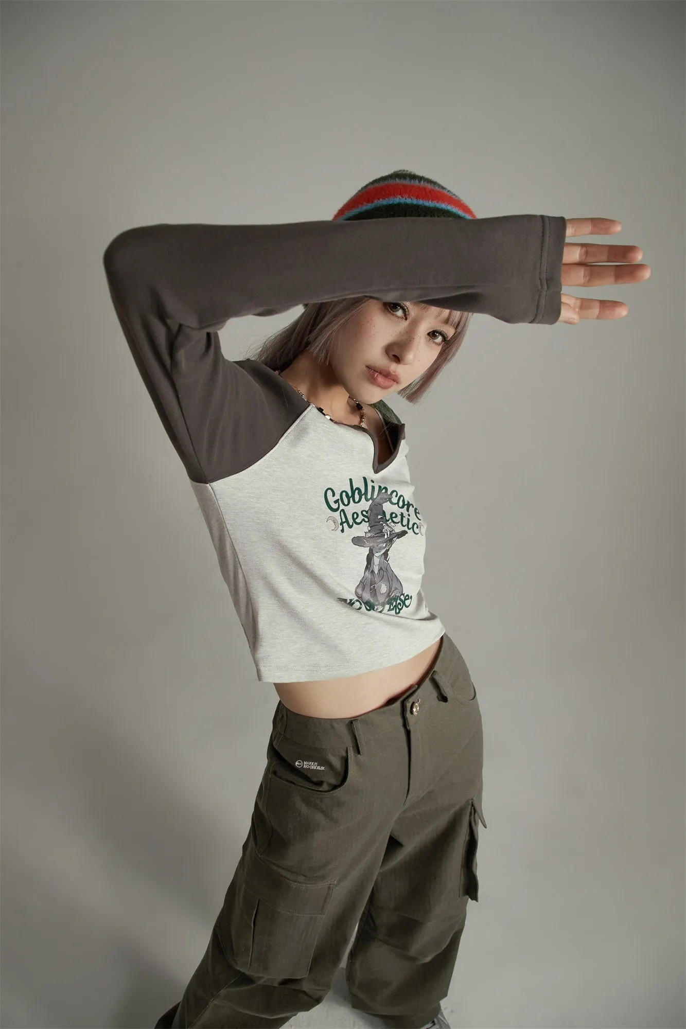 Color Combination Goblin Core Raglan T-Shirt