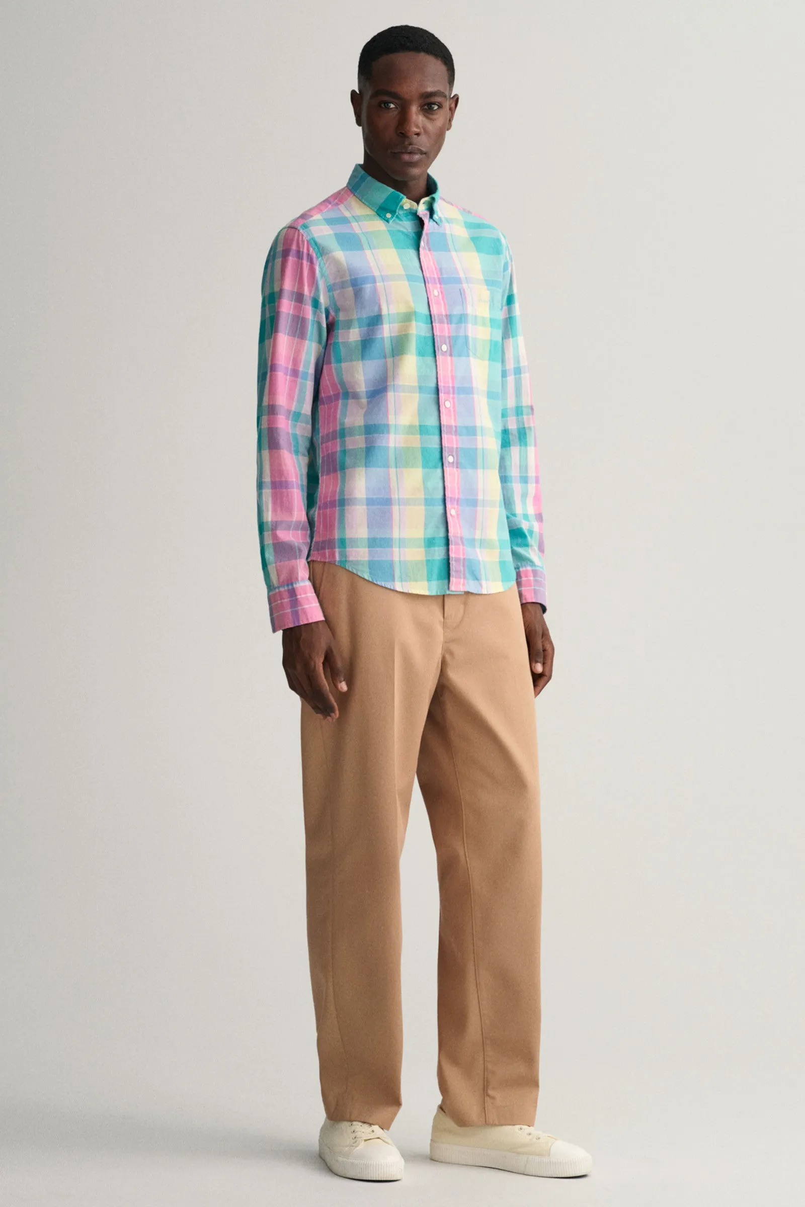 Cotton Shirt - Madras Check - Perky Pink