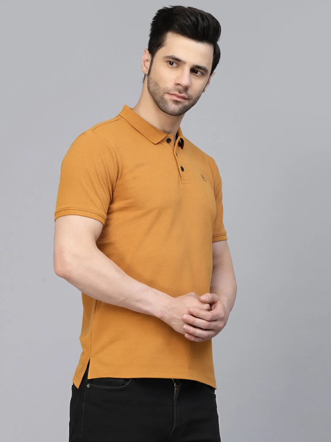 Cotton Solid Half Sleeves Polo T-Shirt