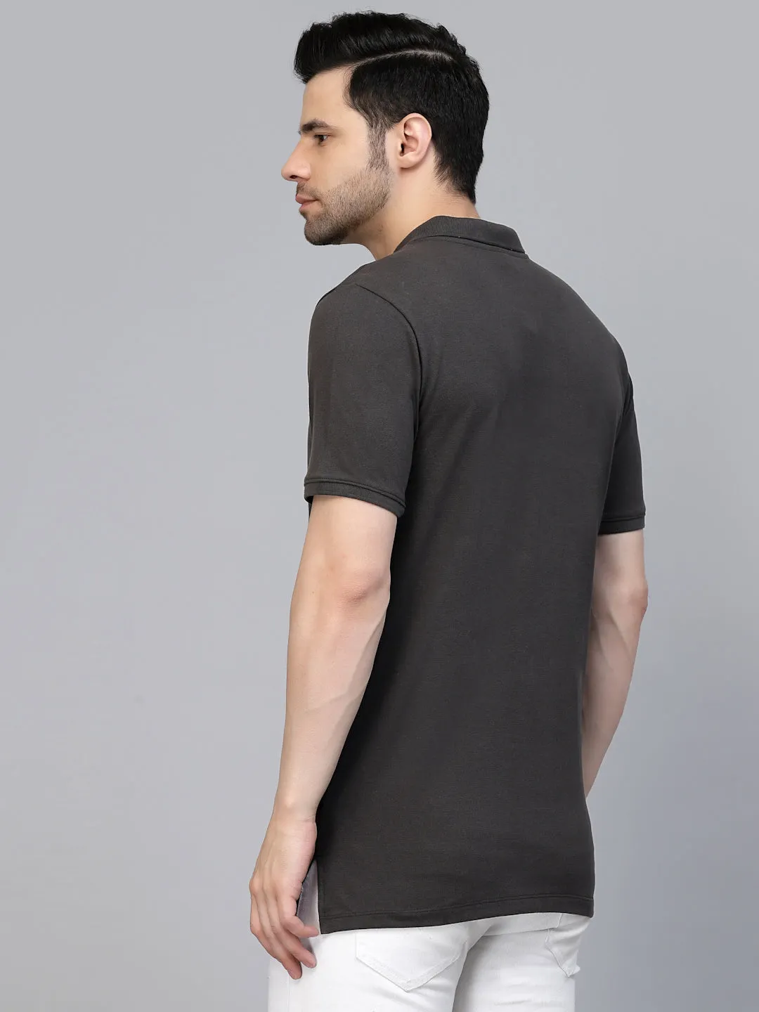 Cotton Solid Half Sleeves Polo T-Shirt