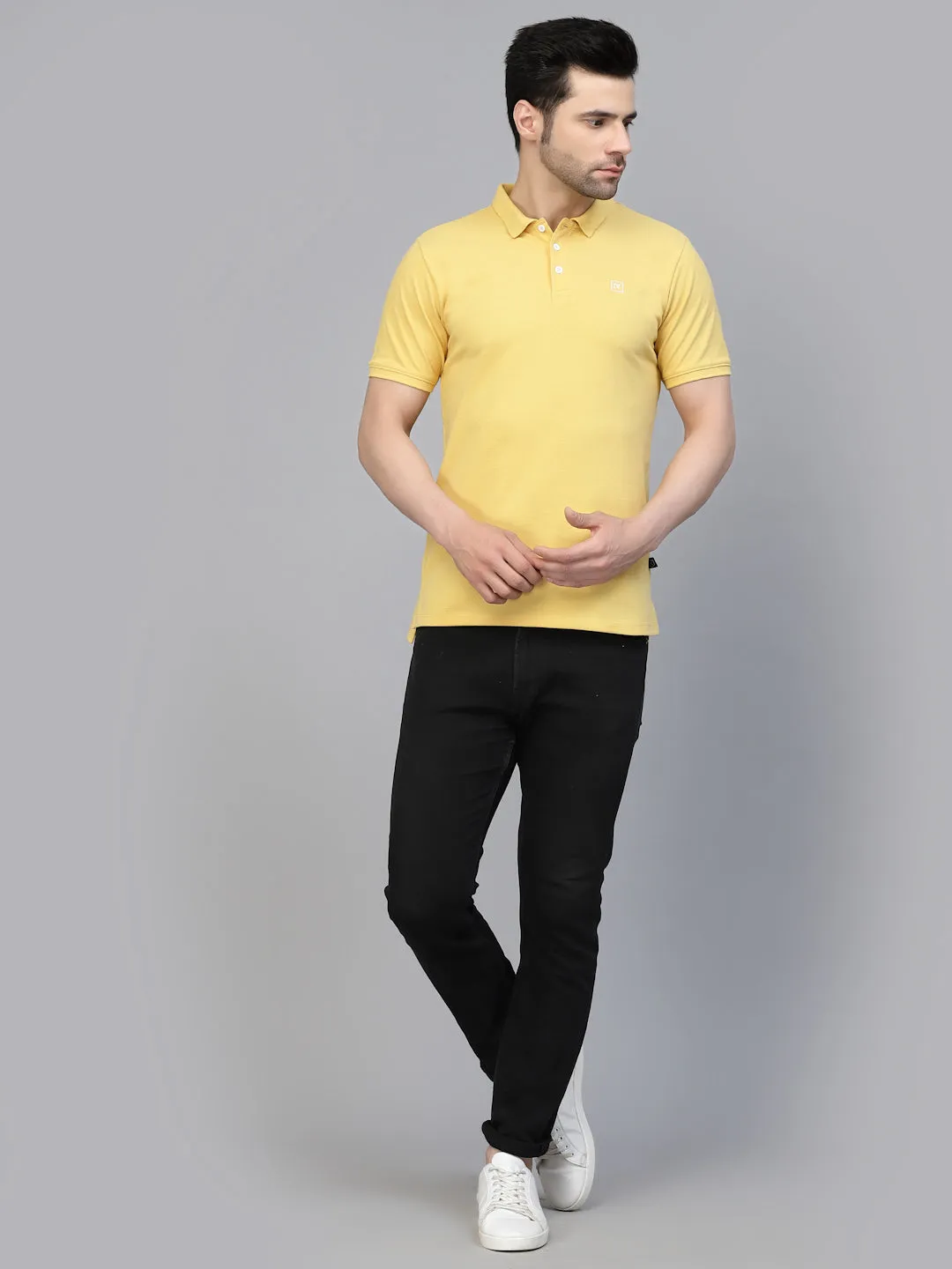 Cotton Solid Half Sleeves Polo T-Shirt