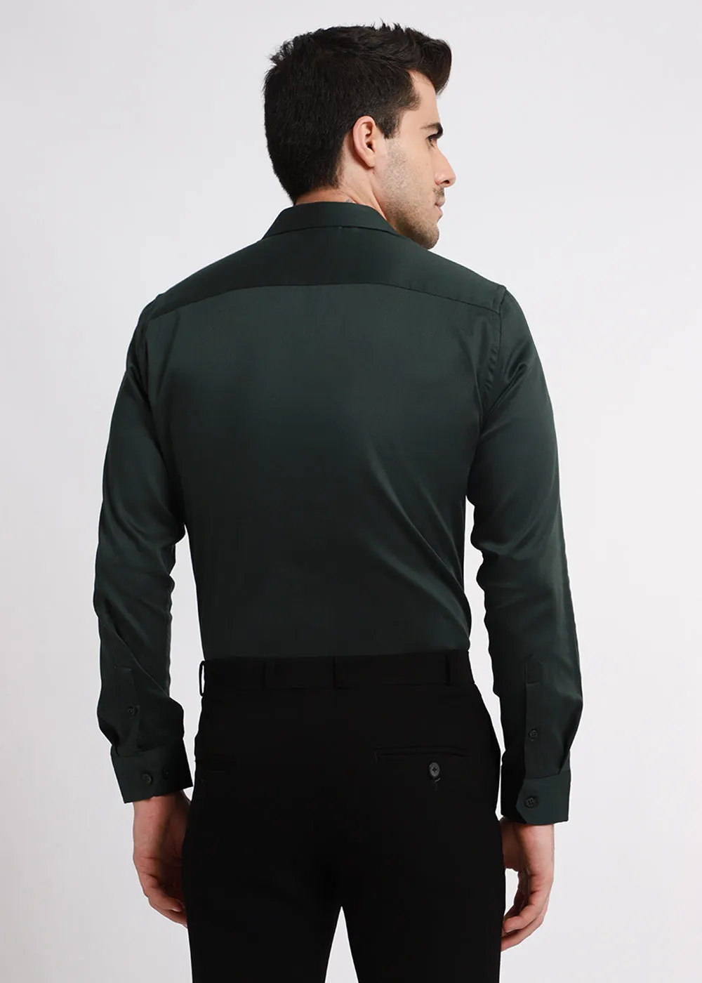 Dark Green Satin Shirt