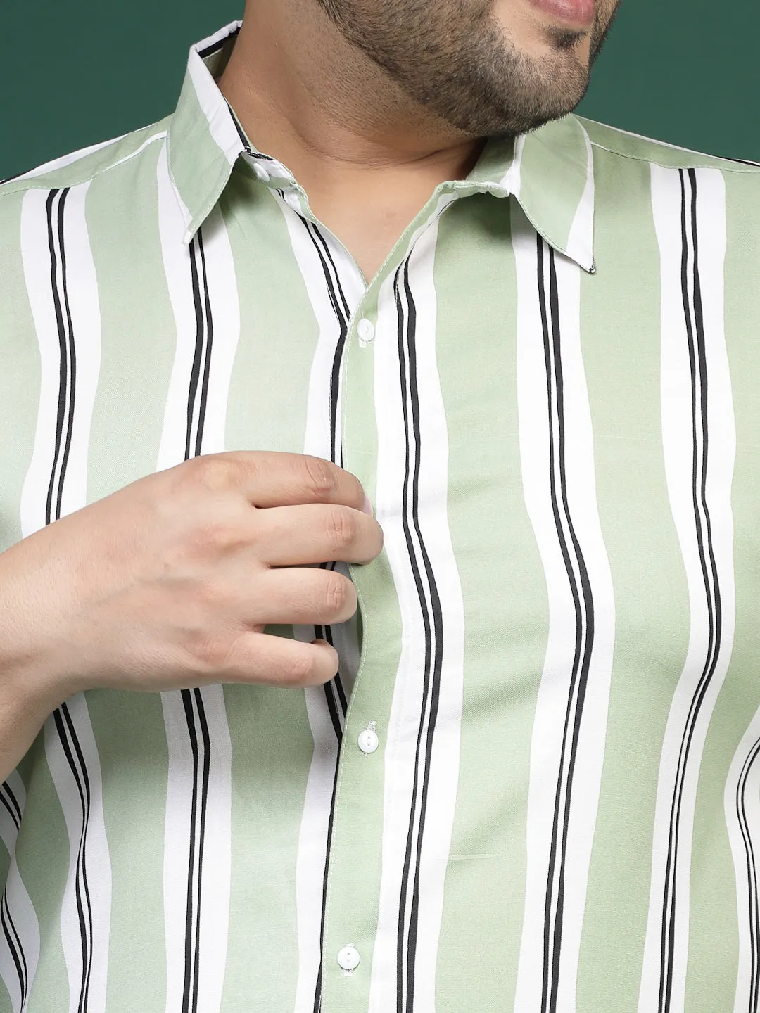 Emerald Lines Button-Up Shirt