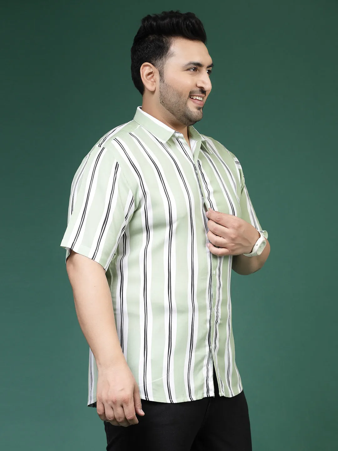 Emerald Lines Button-Up Shirt