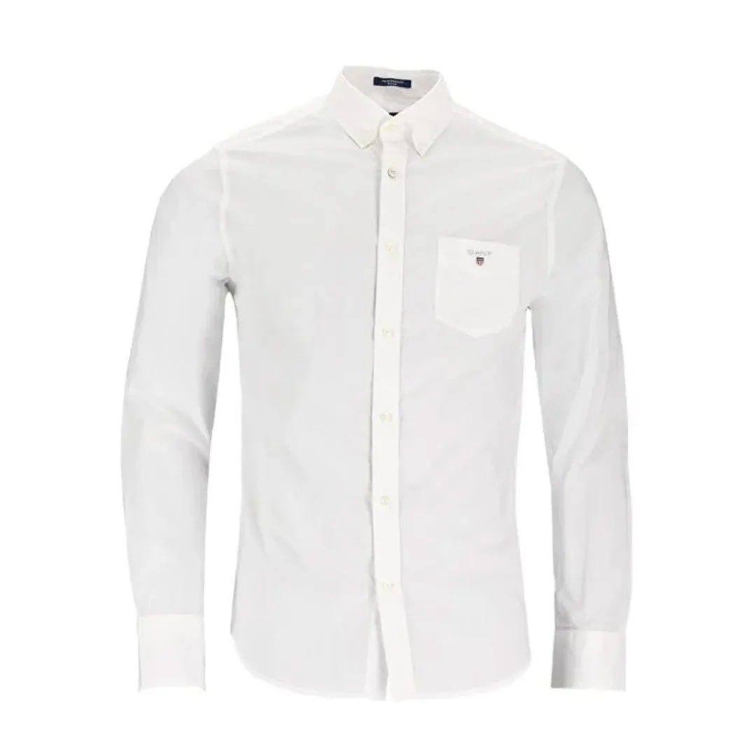 Gant Oxford Plain Reg White LS Shirt